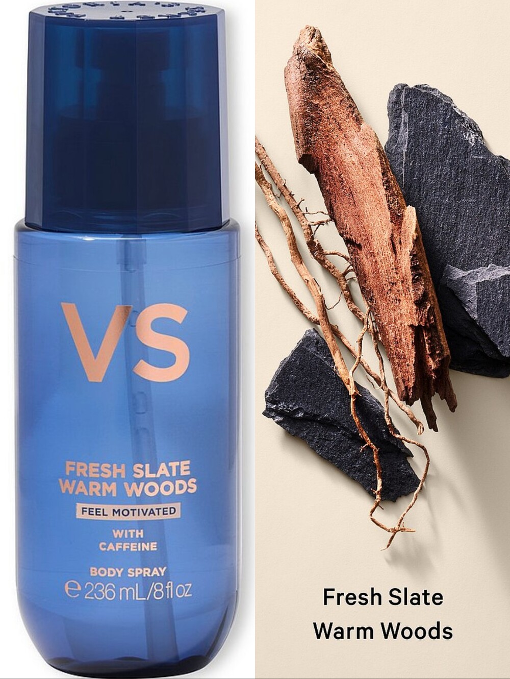 Victoria's Secret Men's Fresh Slate Warm Woods Body Spray 8oz NEW RARE